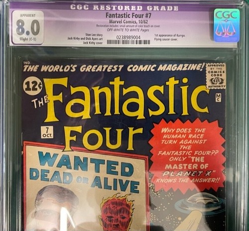 FANTASTIC FOUR #7 CGC 8.0 RESTORED - Imagen 2 de 4