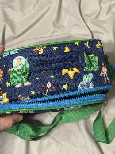 Disney Toy Story Blue Insulated Lunch Box Bag- Buzz Lightyear & Woody Used Light - Picture 7 of 10