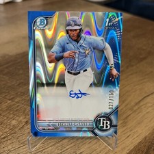 2022 Bowman Chrome autograph auto BLUE WAVE Refractor Estanli Castillo #27/150