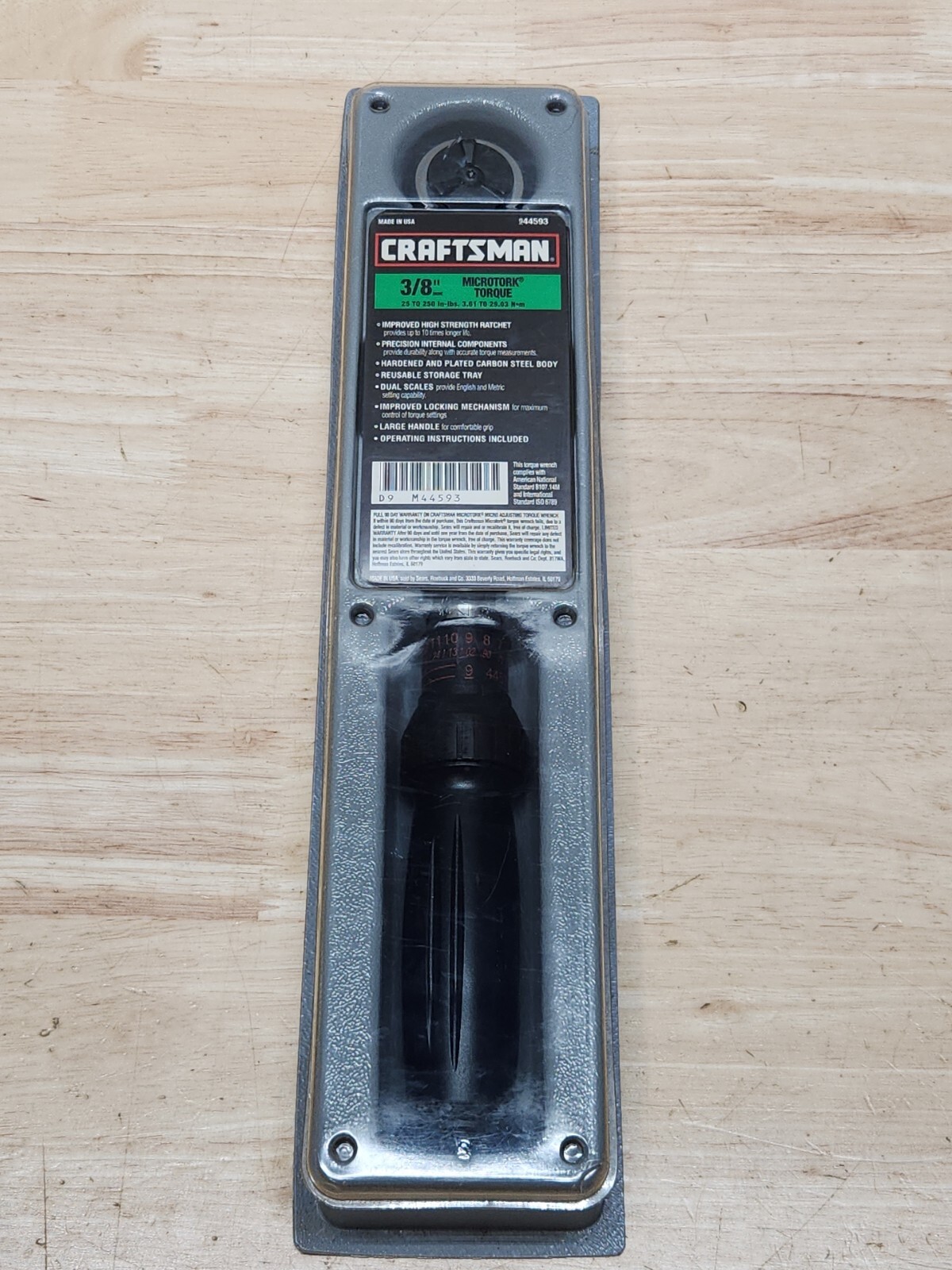 Craftsman Microtork 3/8" Drive Torque Wrench 25250 in lbs 44593 Open