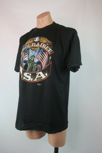 1990 3D Emblem Just Brass Vintage Proud & Free USA Shirt XL NEW Patriotic - Picture 12 of 12