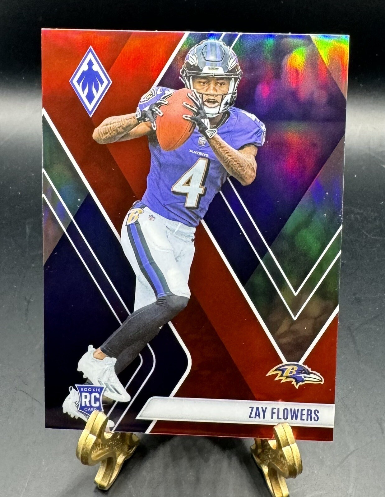 2023 Phoenix Football Zay Flowers Red Parallel Rookie SP 8/250 Ravens #108 RC