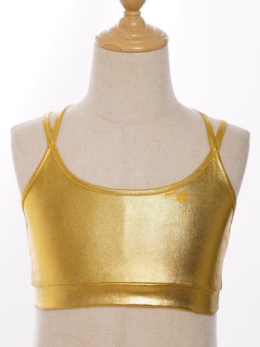 Girls Costume Training Dancewear Party Tops Dance Tees Gymnastics Bralette Gym - Picture 12 of 78