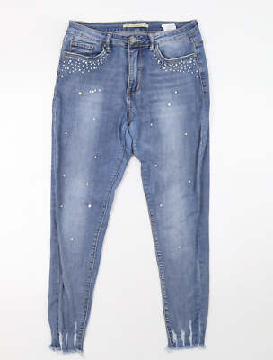 vs miss Damen blau Baumwollmischung Skinny Jeans Größe 12 L28