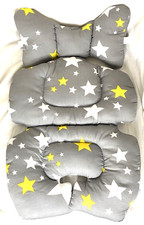 KAKIBLIN Baby Stroller Liner Head and Body Support Pill Gray with Stars