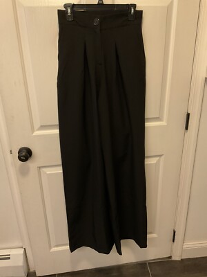 NWT Elagia Black Dress Palatzo Wide Leg Pants Gorgeous Sz M