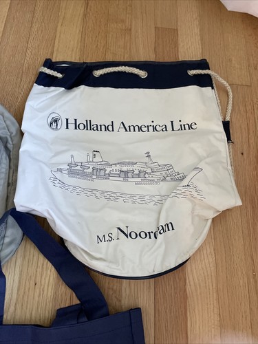 1980’s Holland America Line Cruise Backpack Tote Beach Bags x 3 Noordam - Picture 3 of 10