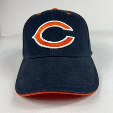 NFL Apparel Chicago Bears Football Hat Adjustable Blue Orange Big C Logo Cotton