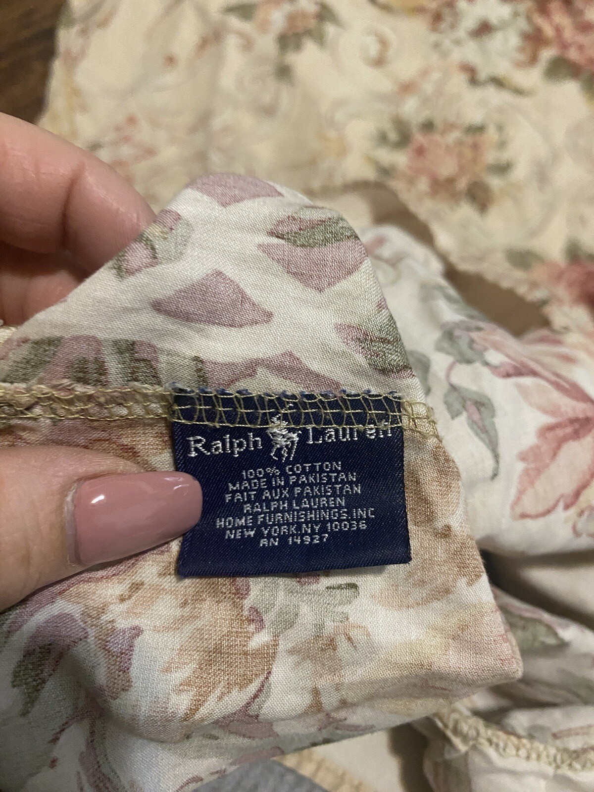 Vtg Ralph Lauren Guinevere Floral Pillow Sham Sateen King Ruffle eBay