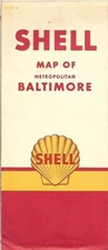 1961 SHELL OIL Road Map BALTIMORE Maryland Catonsville Relay Towson Landsdowne