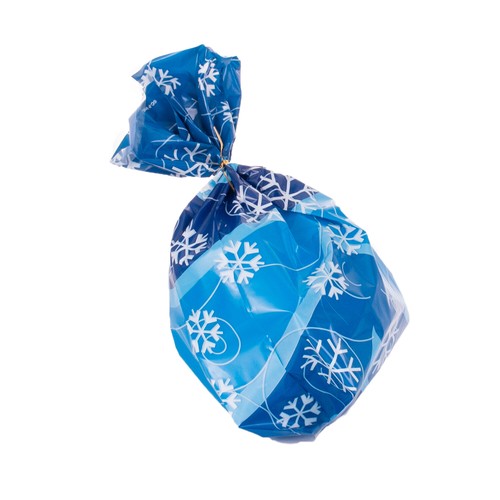 Snow Flakes Swirls Winter Christmas 11" Plastic Favor Bags, 12 CT, Blue White - Bild 3 von 5