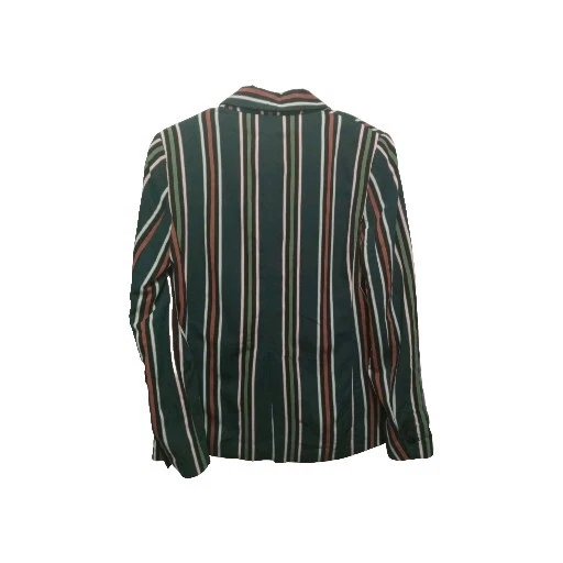 Blazer listrado verde marrom e branco Zara feminino 5 Corp cabine núcleo padrão - Imagem 3 de 4