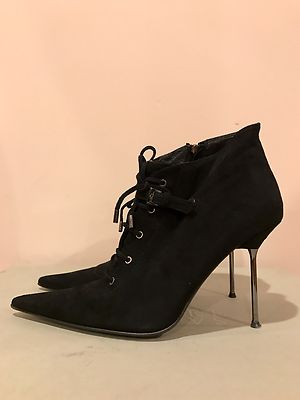 RENZI By Gianmarco Lorenzi STILETTOS POINTED TOE ANKLE BOOTS , NEW , SIZE 40