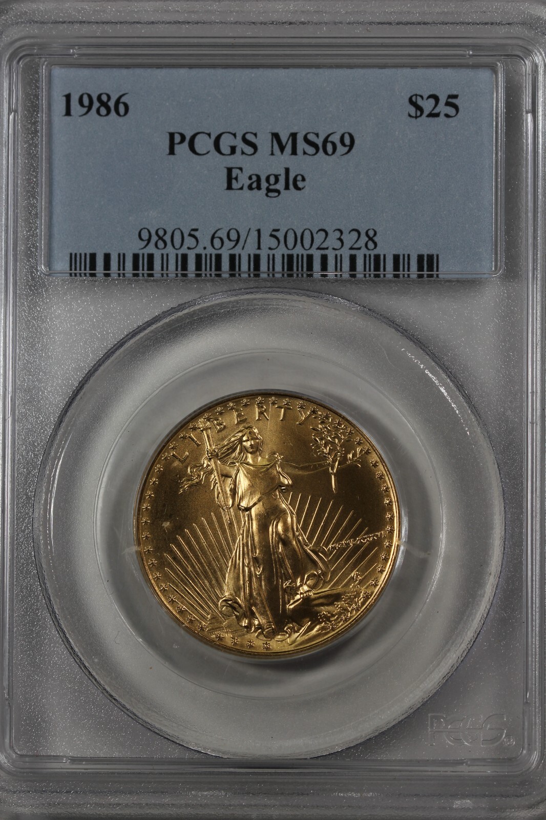 1986 25.00 PCGS MS 69 EAGLE FIRST YEAR OF ISSUE AMERICAN GOLD EAGLE (AGE) , GOLD