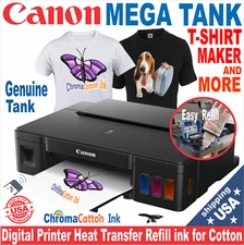 CANON PRINTER MEGA TANK REFILLABLE INK T-SHIRT MAKER COMPLETE START BUNDLE