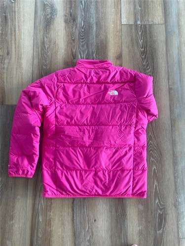 The North Face Girls Reversible Andes 550 Down Puffer Jacket L Cabaret Pink Coat - Picture 3 of 5