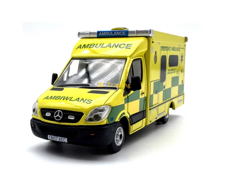 Hot 1:76 Yellow Benz NCE Ambulance London Van Model Diecast Metal Car - Image 2 of 4