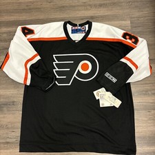CCM Men Black Orange Philadelphia Flyers John Vanbiesbrouck 34 NHL Jersey XL NWT