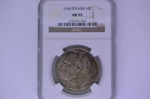 Poland: 1936 10 Zlotych- NGC AU-55.  Nice and original.