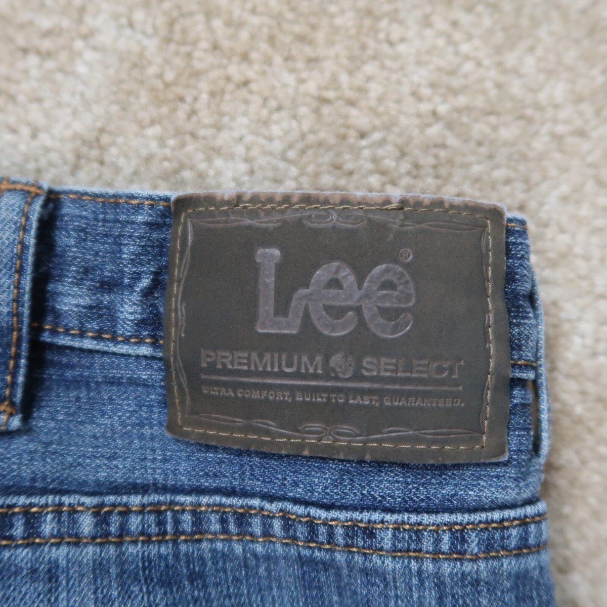 Lee Relaxed Straight Leg Jeans Mens 42x30 Blue Denim Pants Baggy