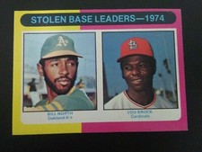 '74 STOLEN BASE LEADERS - 1975 Topps Baseball (#309) - Lou Brock, Bill North 🔥