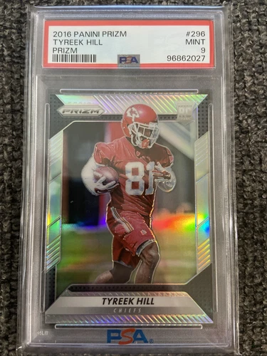 2016 Panini Prizm Silver Prizm Tyreek Hill #296 RC PSA 9