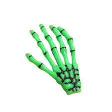 2 pc Halloween Skeleton Hand Hair Clips - New - Green