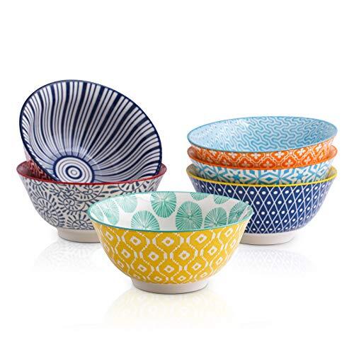 Porcelain 10oz Cereal Bowl Set Set Of 6 5 Inch Soup Bowls Ceramic Bowls For Dess - Picture 1 of 7