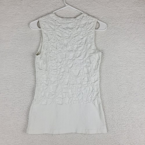 Sno Skins Textured Tank Top Womens Medium White Stretch USA Made - Picture 2 of 7