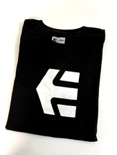 Etnies Men's Icon Black /w White logo  T-Shirts Tee Size XL