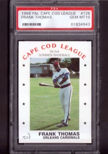 1988 P&L Cape Cod League Frank Thomas #126 Rookie Graded PSA GEM MT 10 RC NCAA