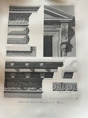 Classical Architecture Columns Order - Chalcography du Louvre Museum Print