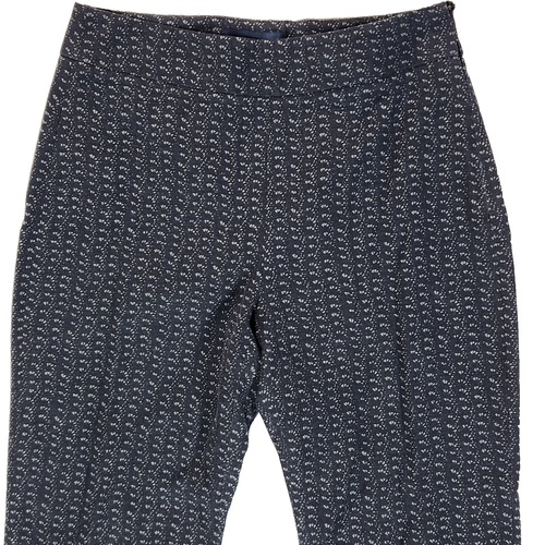 PIAZZA SEMPIONE Slim Long Pants Grey Print Sz 40 Side Zip Stretch Made In Italy - Picture 2 of 14