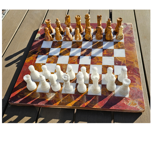 15" Marble chess set, handmade stone Chess Set for Fathers Day Gift For Him-New - Picture 2 of 14