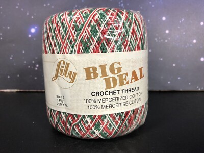 New Lily Big Deal Crochet Thread 138 S Mistletoe 3100 Size 5 250 YDS Christmas