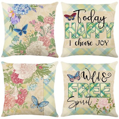 4 Floral Design Pillow Covers Home Living Covers Room Pillow