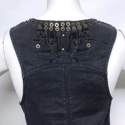 FREE PEOPLE STUDDED Embroidered PEPLUM Tank TUNIC Top Gypsy Hippie 0 2 4 XS S - Picture 5 of 12