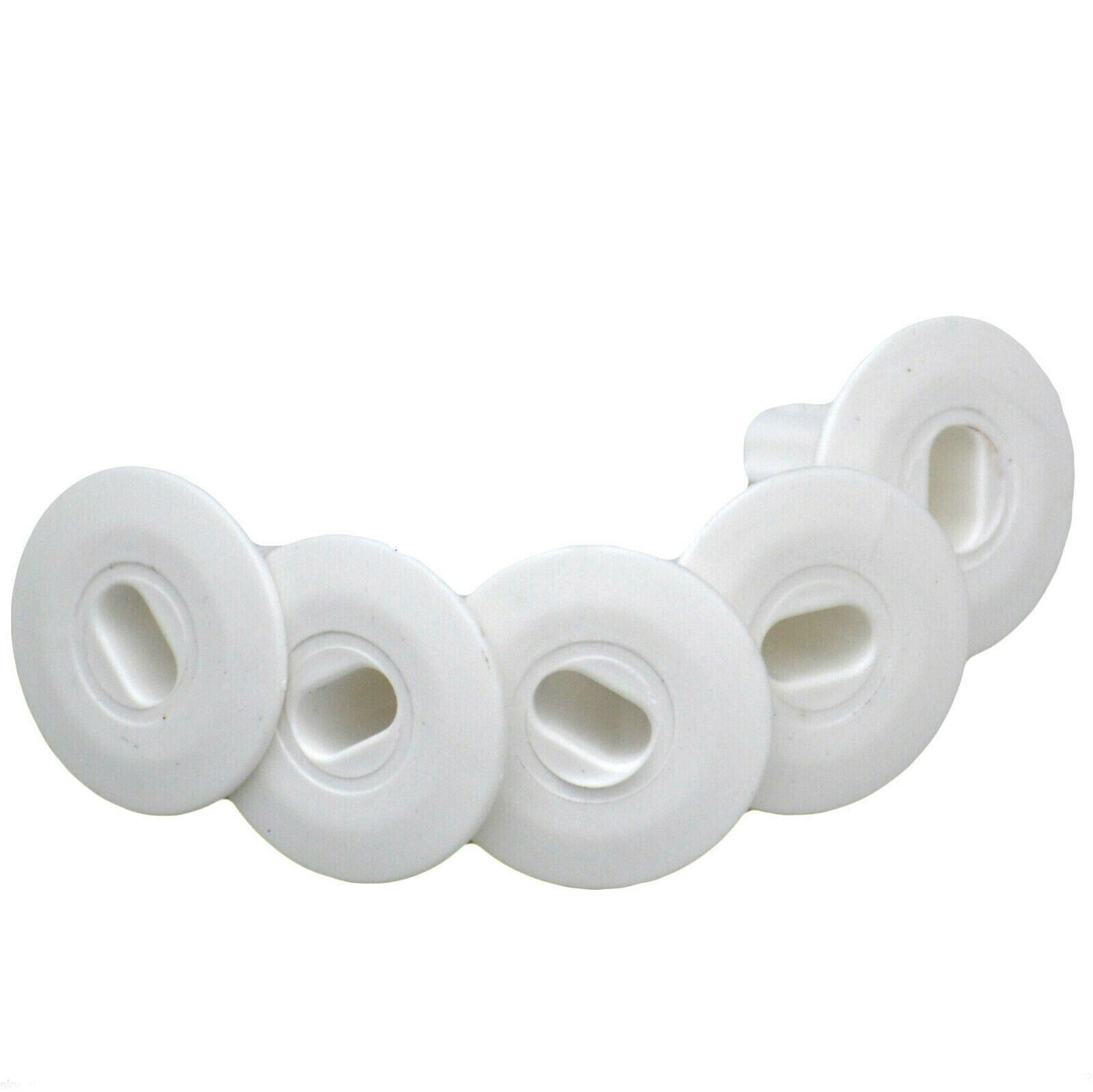5 X White Twin Shotgun Coax Cable Tidy Hole Grommet / Bushes For Sky + HD Q