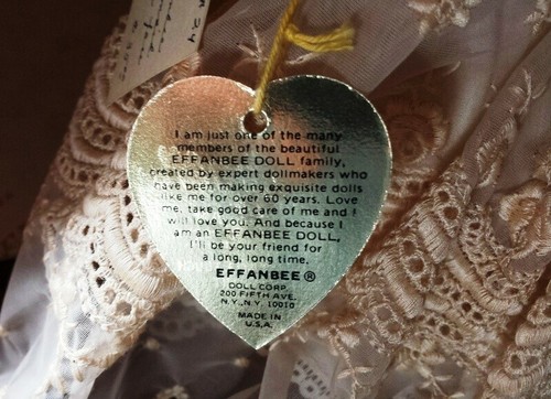 VINTAGE EFFANBEE 15" CHIPPER FACE BRIDESMAID ~ BRUNETTE W/ BLUE EYES ~ 1966 - Picture 9 of 10