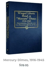 Whitman Album 9118 Holds a Set of Mercury Dimes 1916-1945  Shrinkwrapped