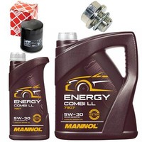 MotoröL Filter Set Mannol 5W-30 API SN 6 Liter + Schraube FüR Mitsubishi ASX 1.8