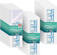 60 Pcs Window Fly Traps Glue Sticky Adhesive Insect Killer Waterproof Disposable