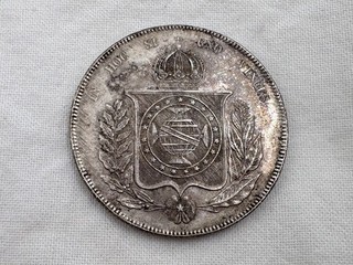 1860 Brasil 1000 Reis Silver Coin QH 14