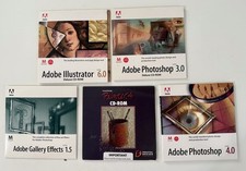 Vintage Adobe Design CDs For Mac Illustrator 6.0, Photoshop 4.0, Painter 4.0