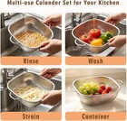 Stainless Steel Colander Set of 3-2.4/4 / 6 Qt, Square Colanders for Kitchen — photo 6