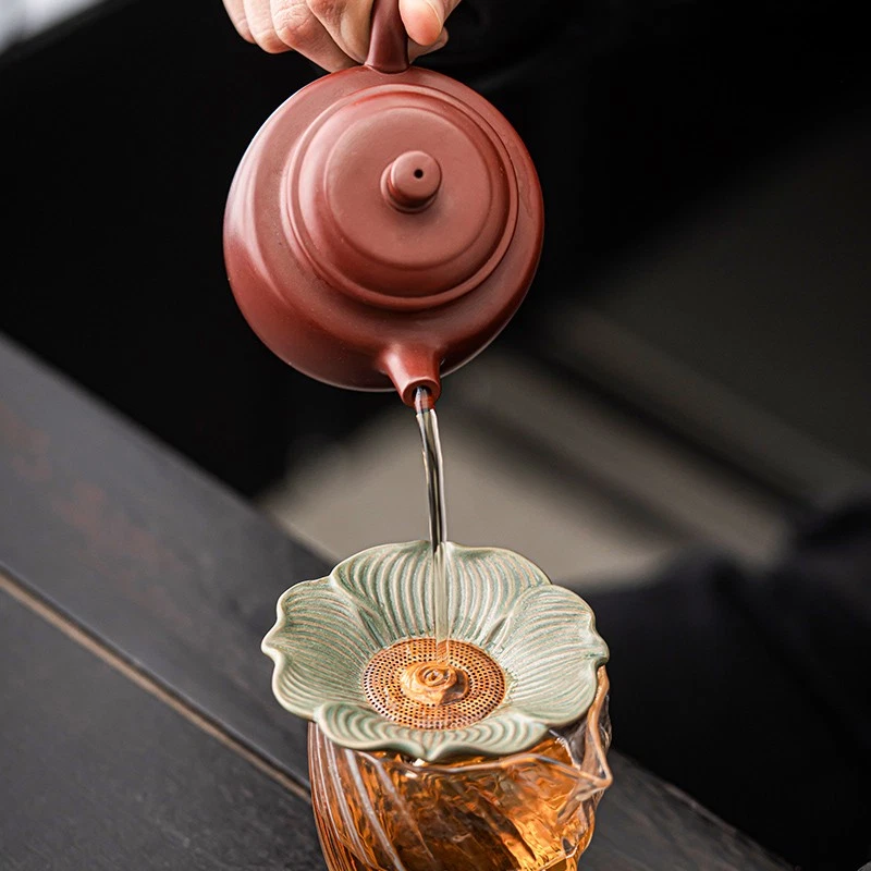 Juego de té de caqui exquisito de 10 cm colador filtro de cerámica estilo chino  Foto 4 de 4