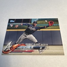 2018 Topps Update Ronald Acuna Jr. Rookie Card #US252 Atlanta Braves. rookie card picture