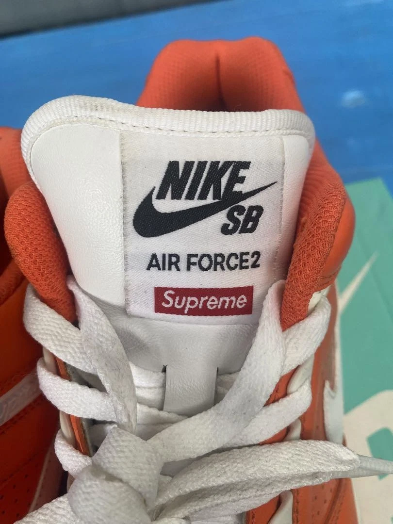 Chaussures homme Nike SB Air Force 2 Supreme 9,5 US orange occasion