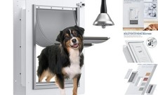 Dog Door for Wall - Steel Frame, Telescoping Tunnel  Double Food-Grade Medium