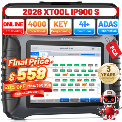 2026 XTOOL IP900S Bidirectional Car Diagnostic Tool ECU Coding OBD2 Scanner FCA